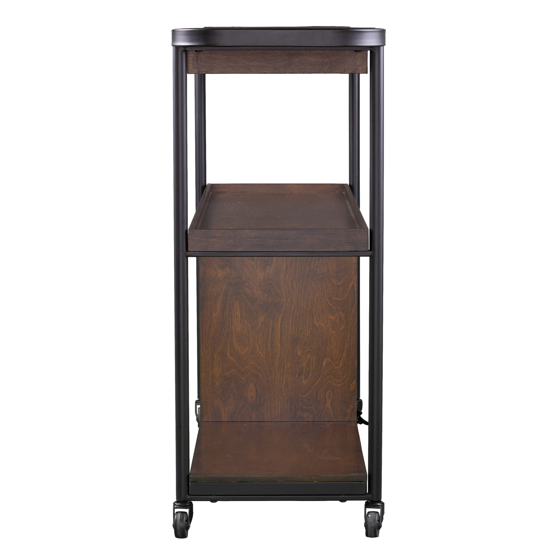 Brown Rolling Bar Cart-Bar Carts and Servers-DECOROLALA