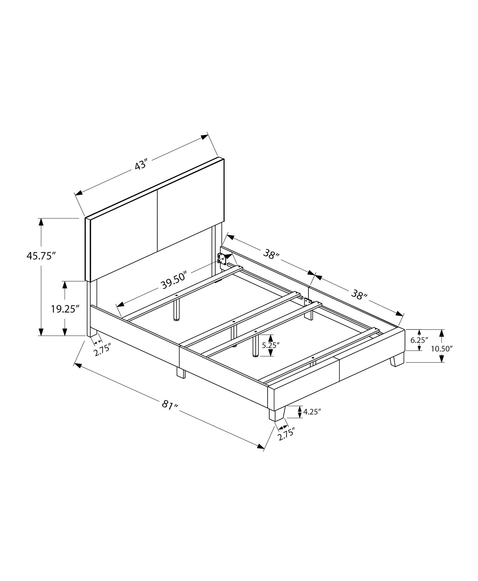 Brown Solid Wood Twin Upholstered Faux Leather Bed Frame-Standard Beds-DECOROLALA