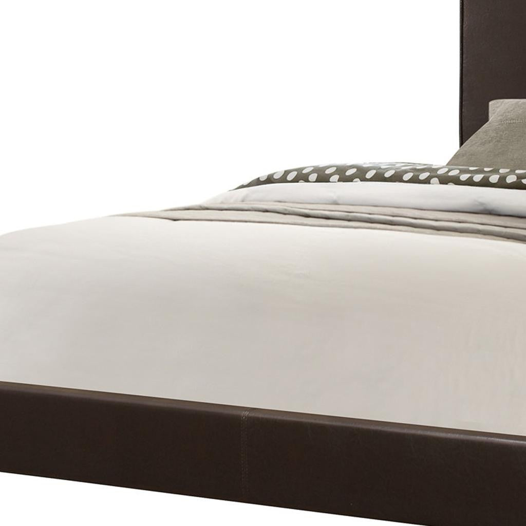 Brown Standard Bed Upholstered With Headboard-Standard Beds-DECOROLALA