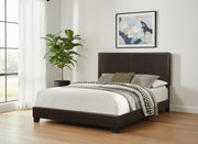 Brown Standard Bed Upholstered With Headboard-Standard Beds-DECOROLALA
