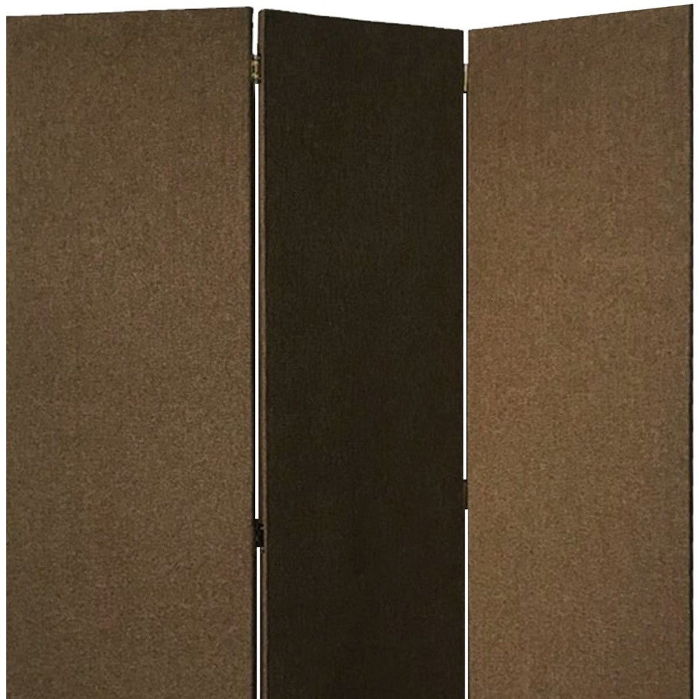 Brown Upholstered 3 Panel Room Divider Screen-Room Dividers-DECOROLALA