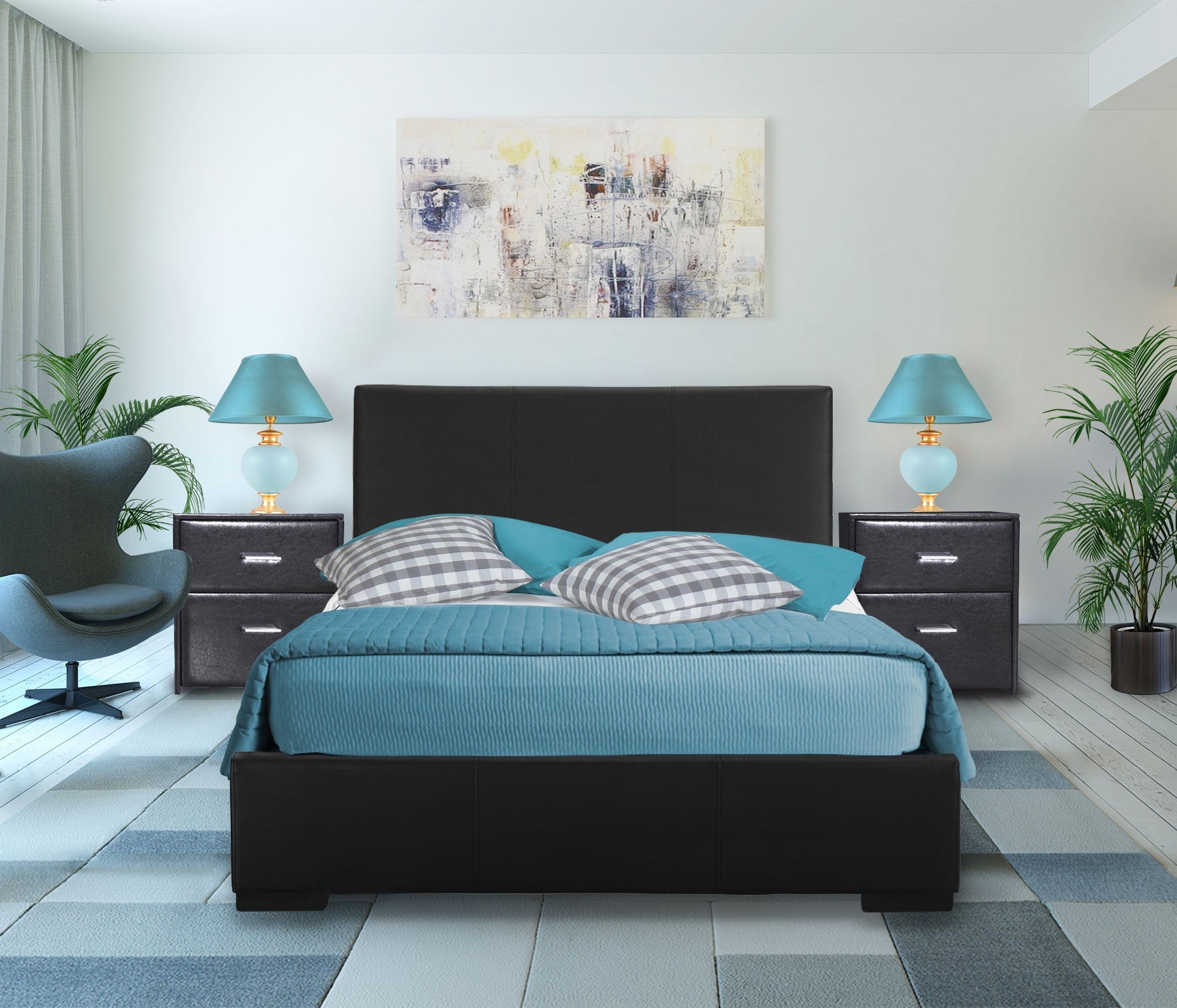 Brown Upholstered Twin Platform Bed-Standard Beds-DECOROLALA