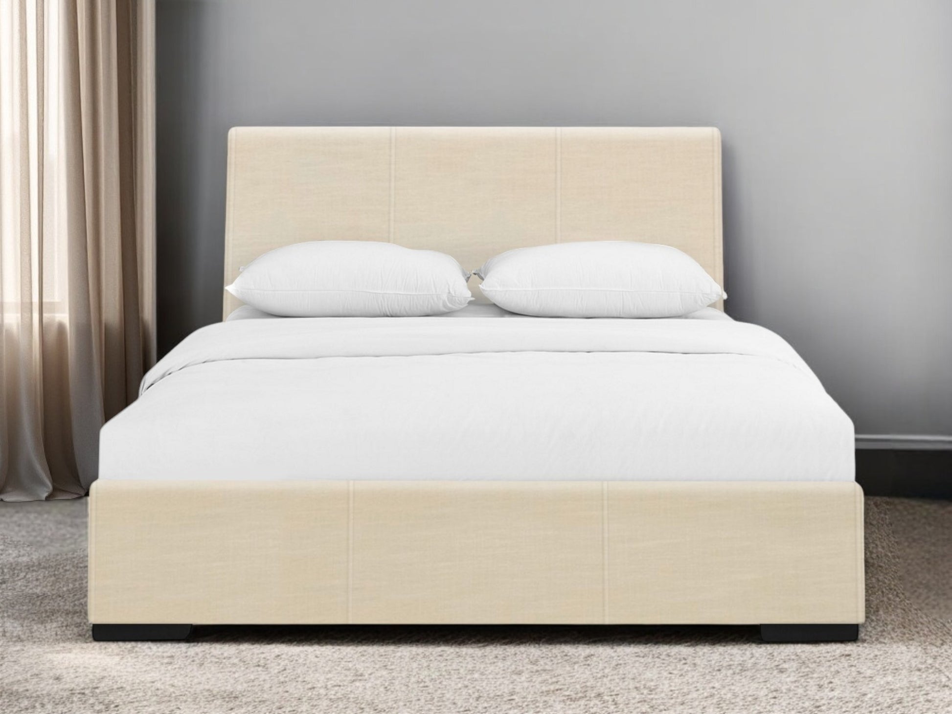 Brown Upholstered Twin Platform Bed-Standard Beds-DECOROLALA