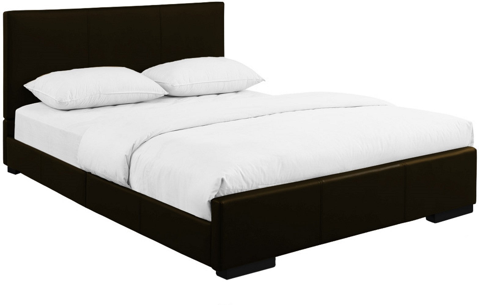 Brown Upholstered Twin Platform Bed-Standard Beds-DECOROLALA