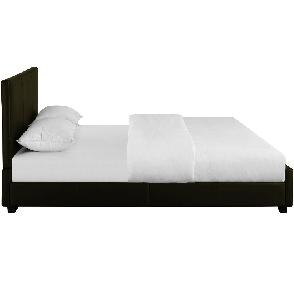 Brown Upholstered Twin Platform Bed-Standard Beds-DECOROLALA