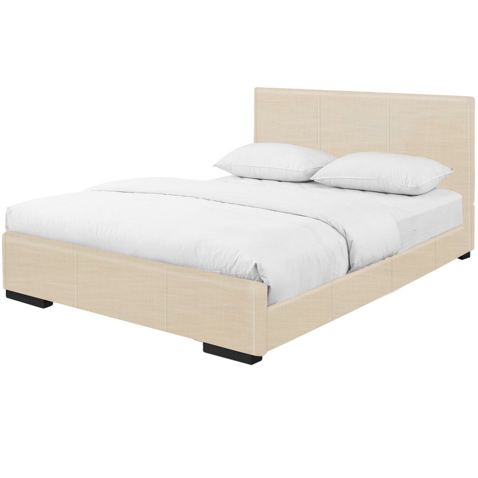 Brown Upholstered Twin Platform Bed-Standard Beds-DECOROLALA