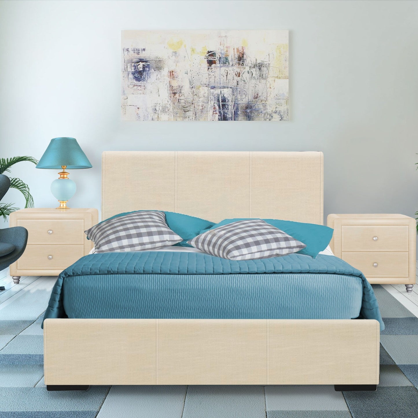 Brown Upholstered Twin Platform Bed-Standard Beds-DECOROLALA