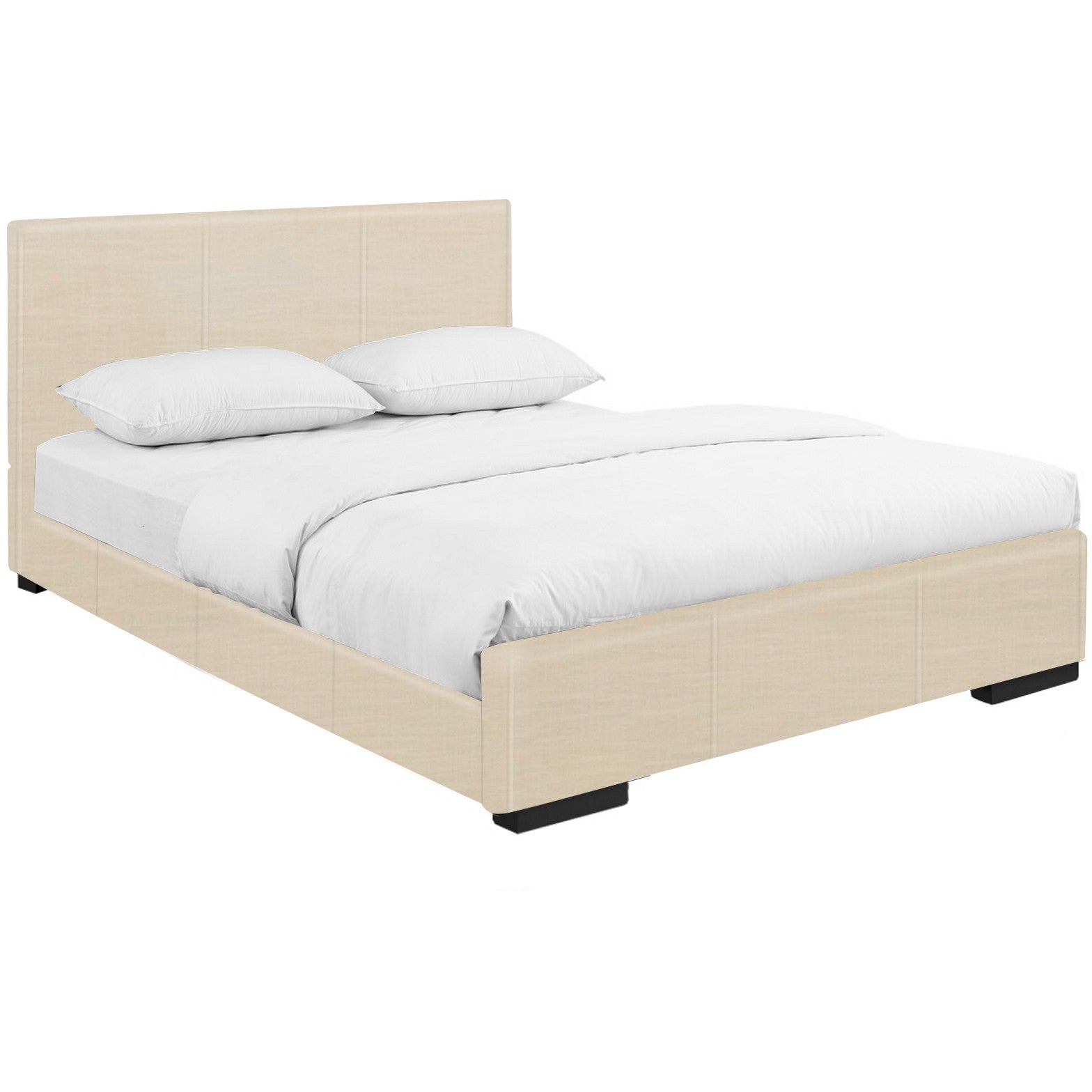 Brown Upholstered Twin Platform Bed-Standard Beds-DECOROLALA