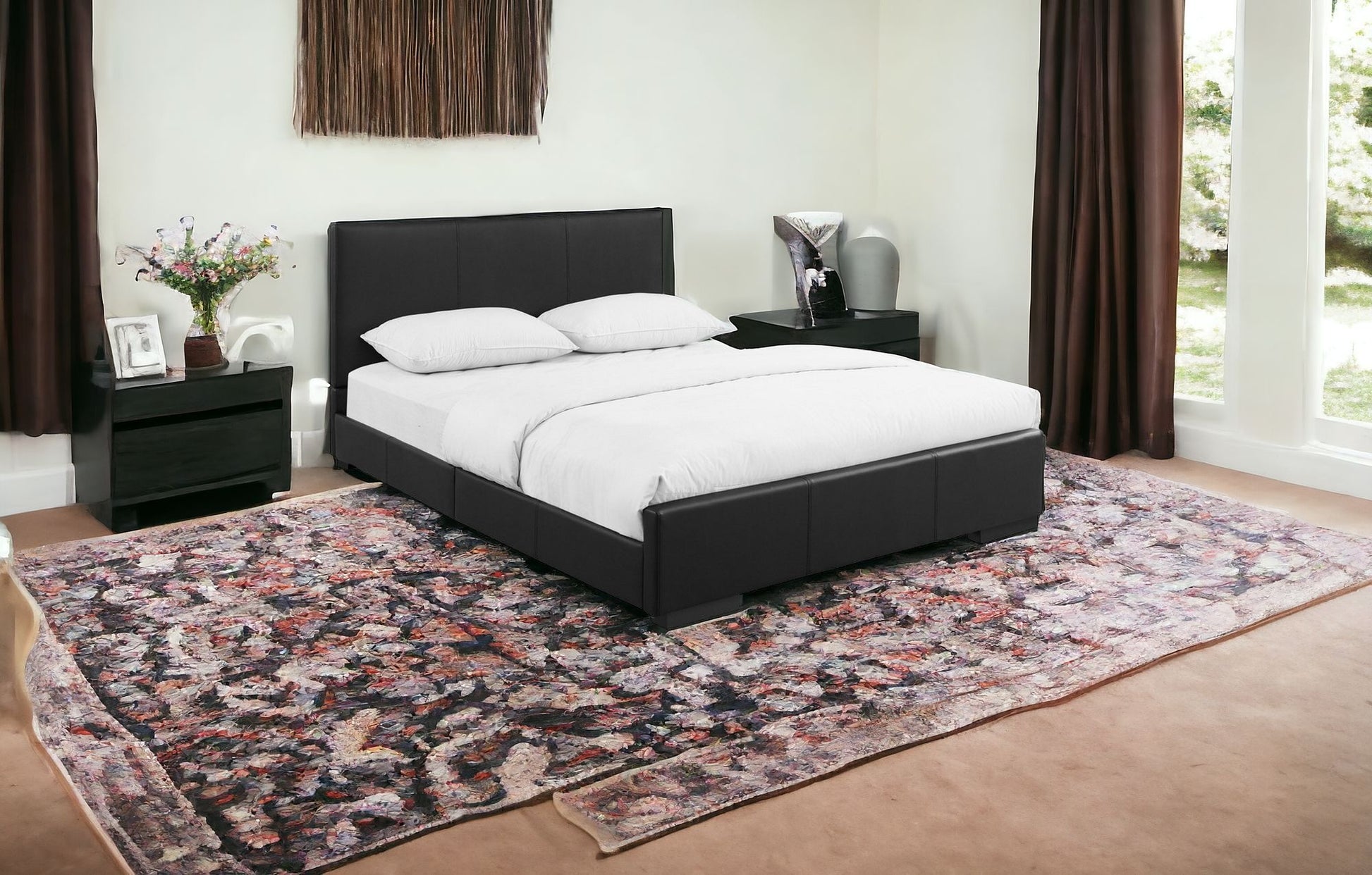 Brown Upholstered Twin Platform Bed-Standard Beds-DECOROLALA