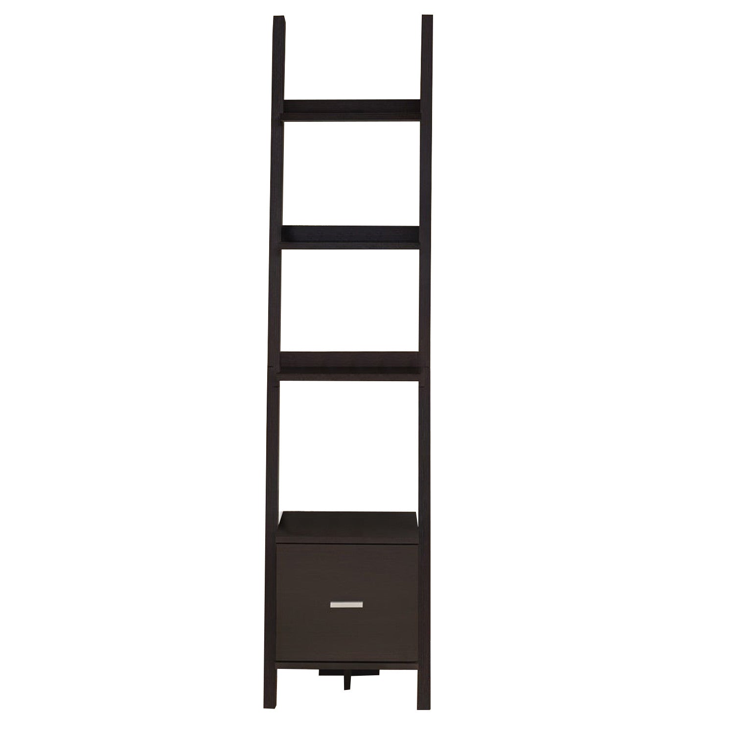 Brown Wood Four Tier Ladder Bookcase-Bookcases-DECOROLALA