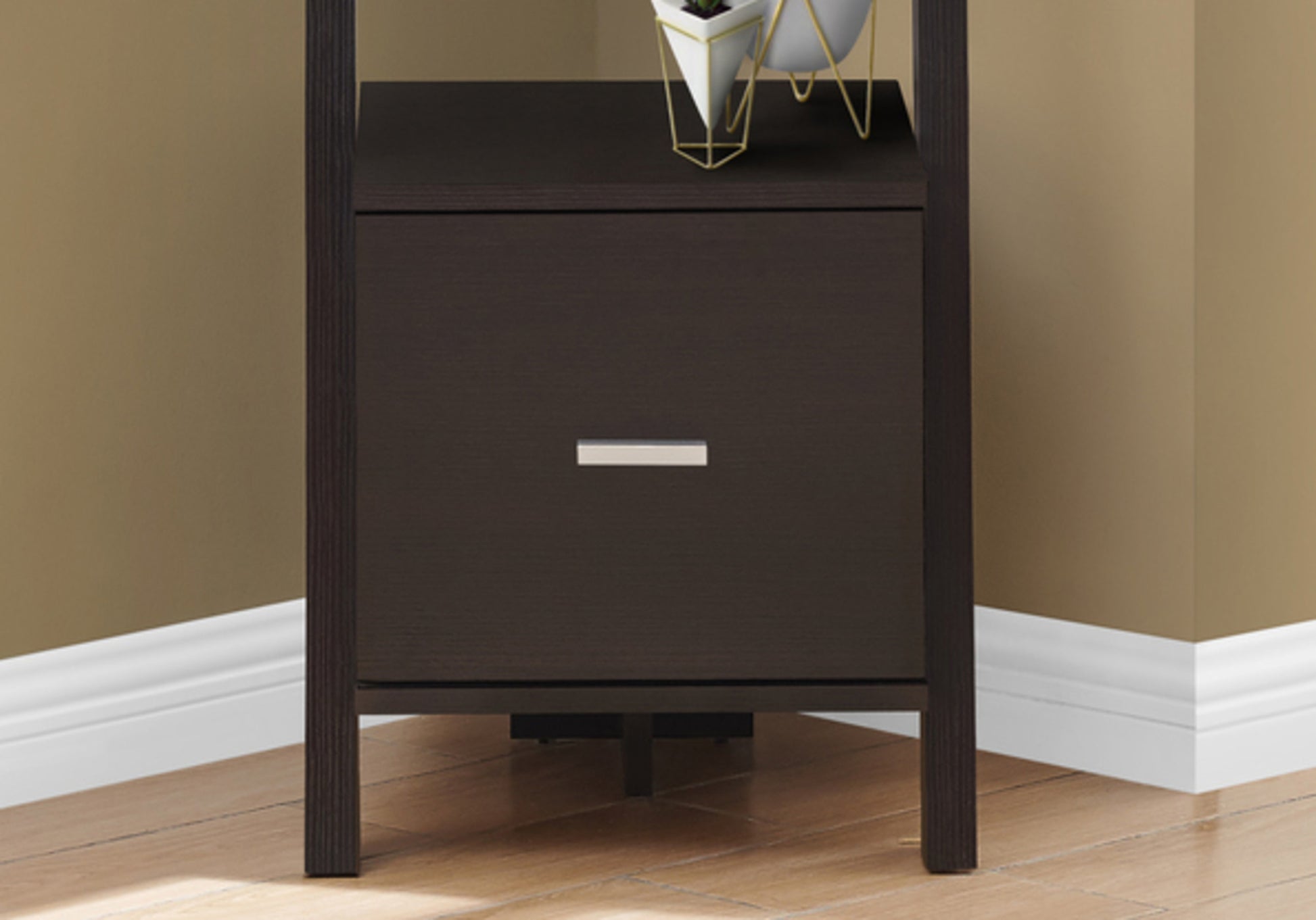 Brown Wood Four Tier Ladder Bookcase-Bookcases-DECOROLALA