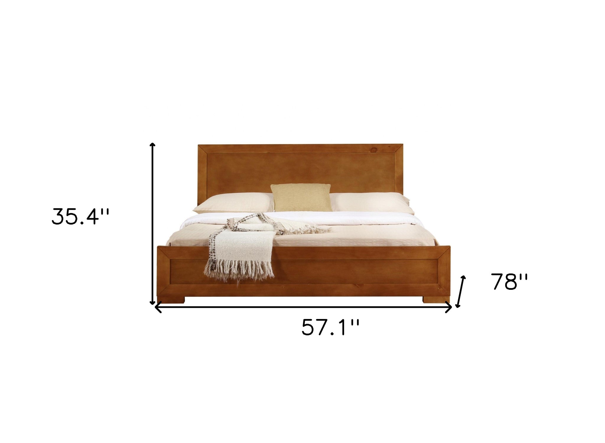 Brown Wood Twin Bed Frame-Standard Beds-DECOROLALA
