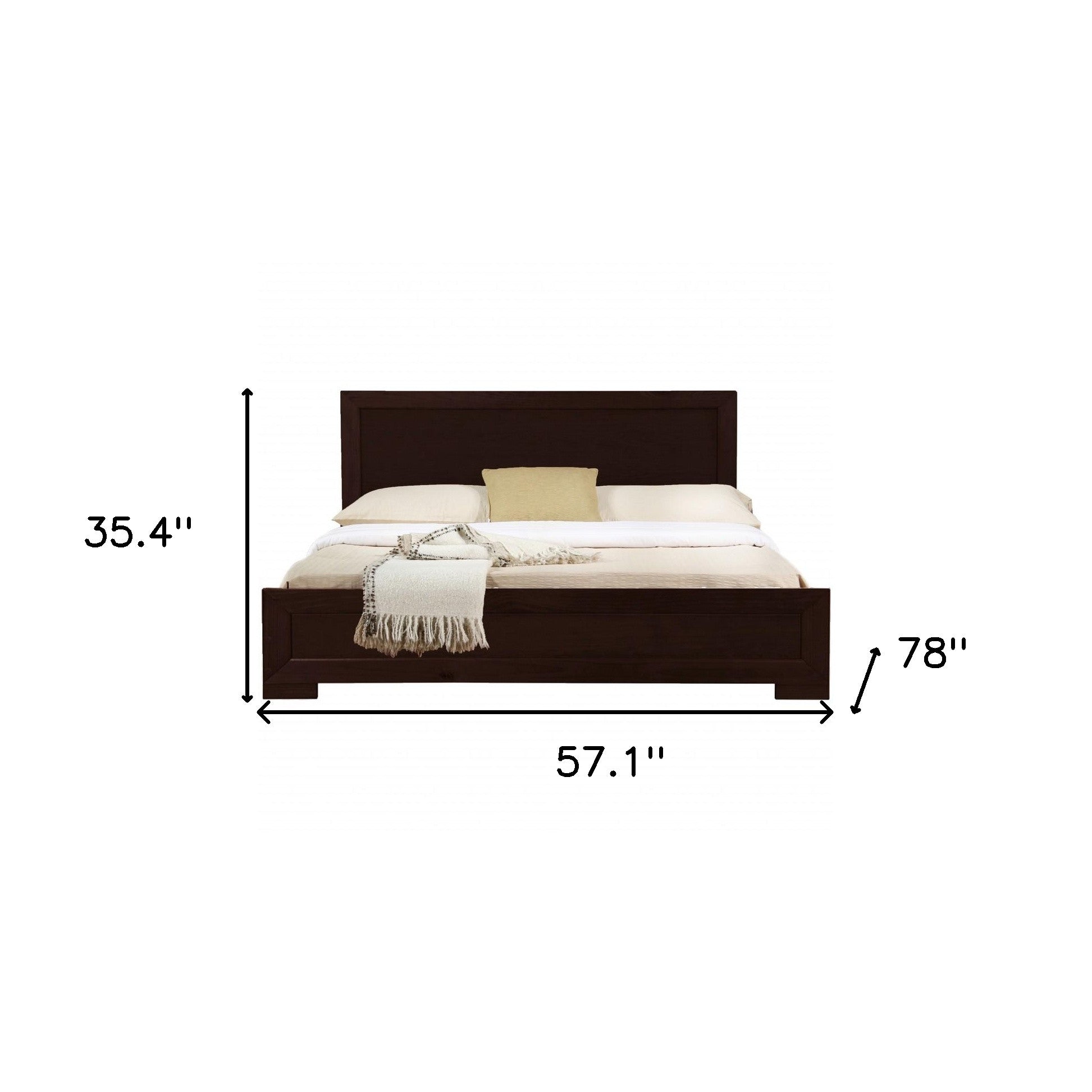 Brown Wood Twin Bed Frame-Standard Beds-DECOROLALA