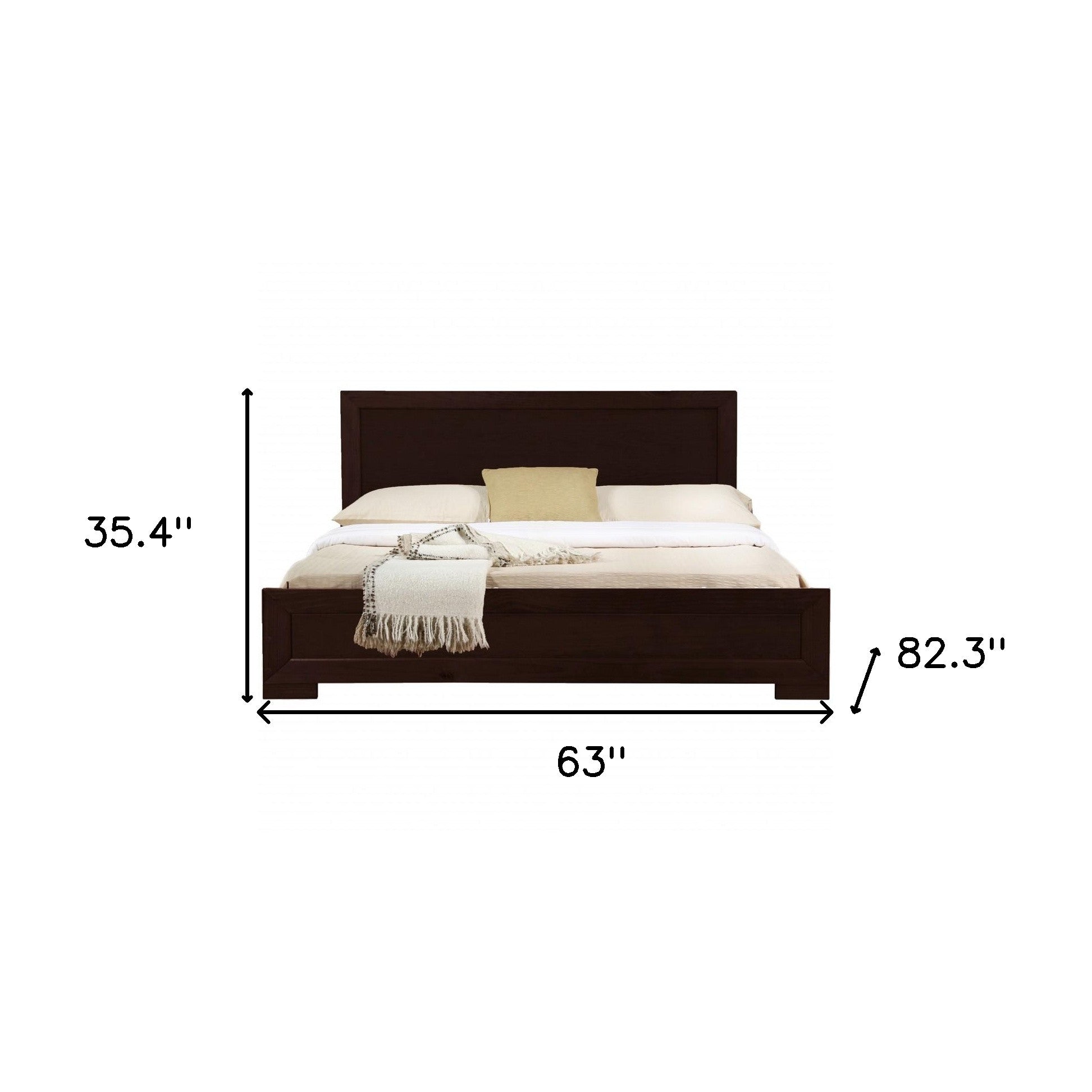 Brown Wood Twin Bed Frame-Standard Beds-DECOROLALA