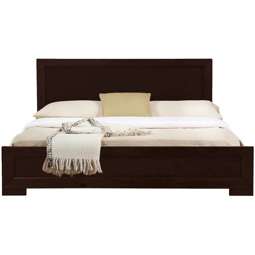 Brown Wood Twin Bed Frame-Standard Beds-DECOROLALA
