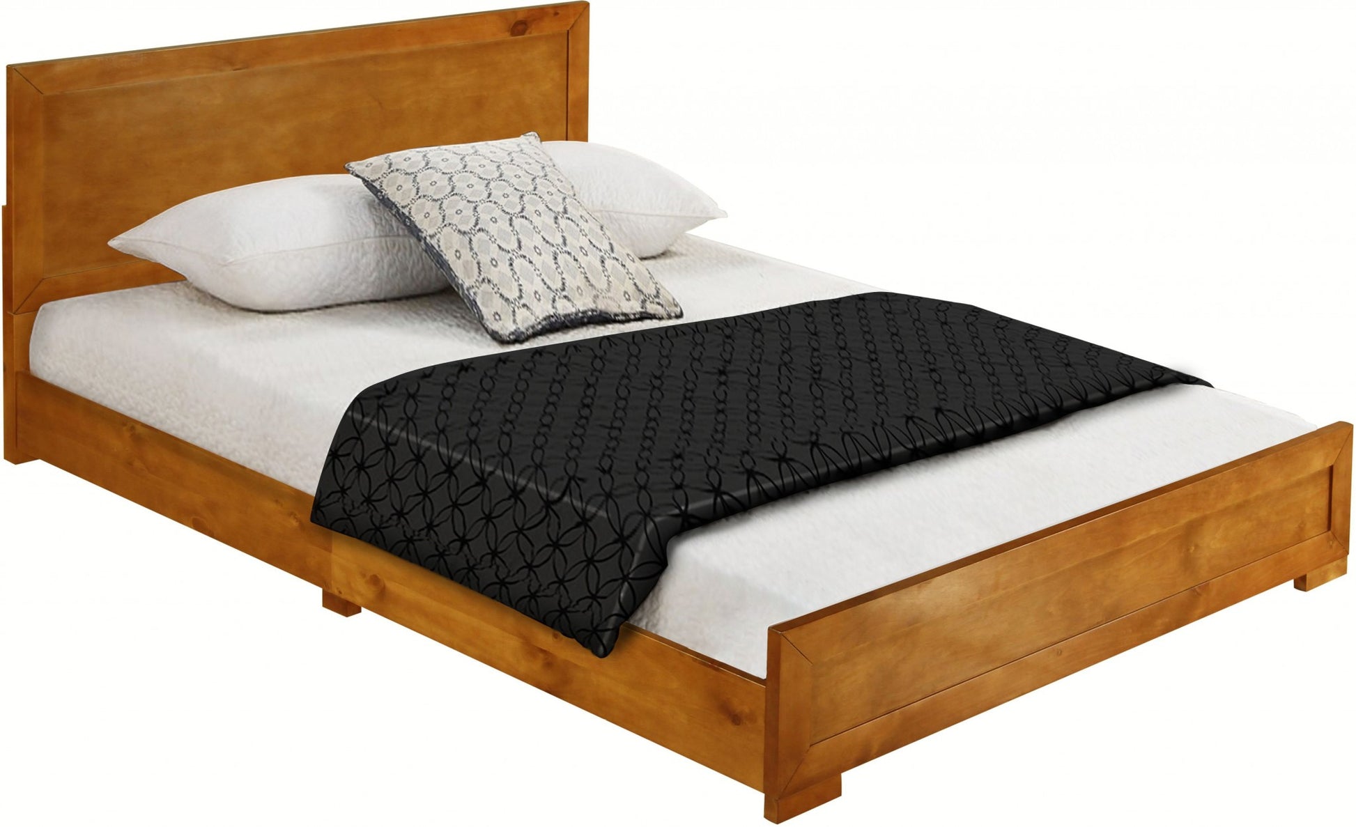 Brown Wood Twin Bed Frame-Standard Beds-DECOROLALA