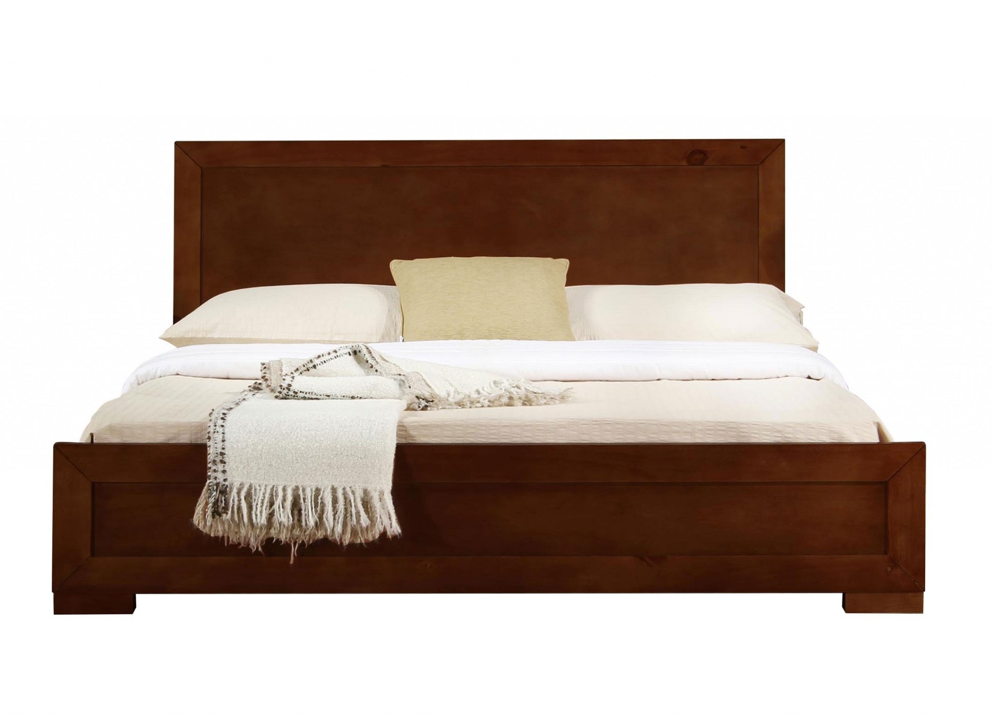 Brown Wood Twin Bed Frame-Standard Beds-DECOROLALA