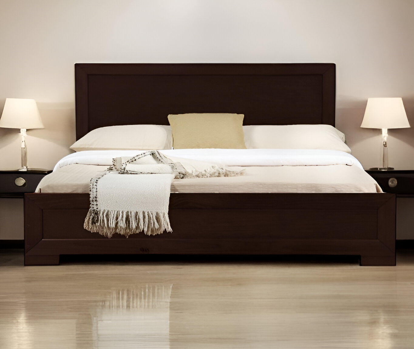 Brown Wood Twin Bed Frame-Standard Beds-DECOROLALA
