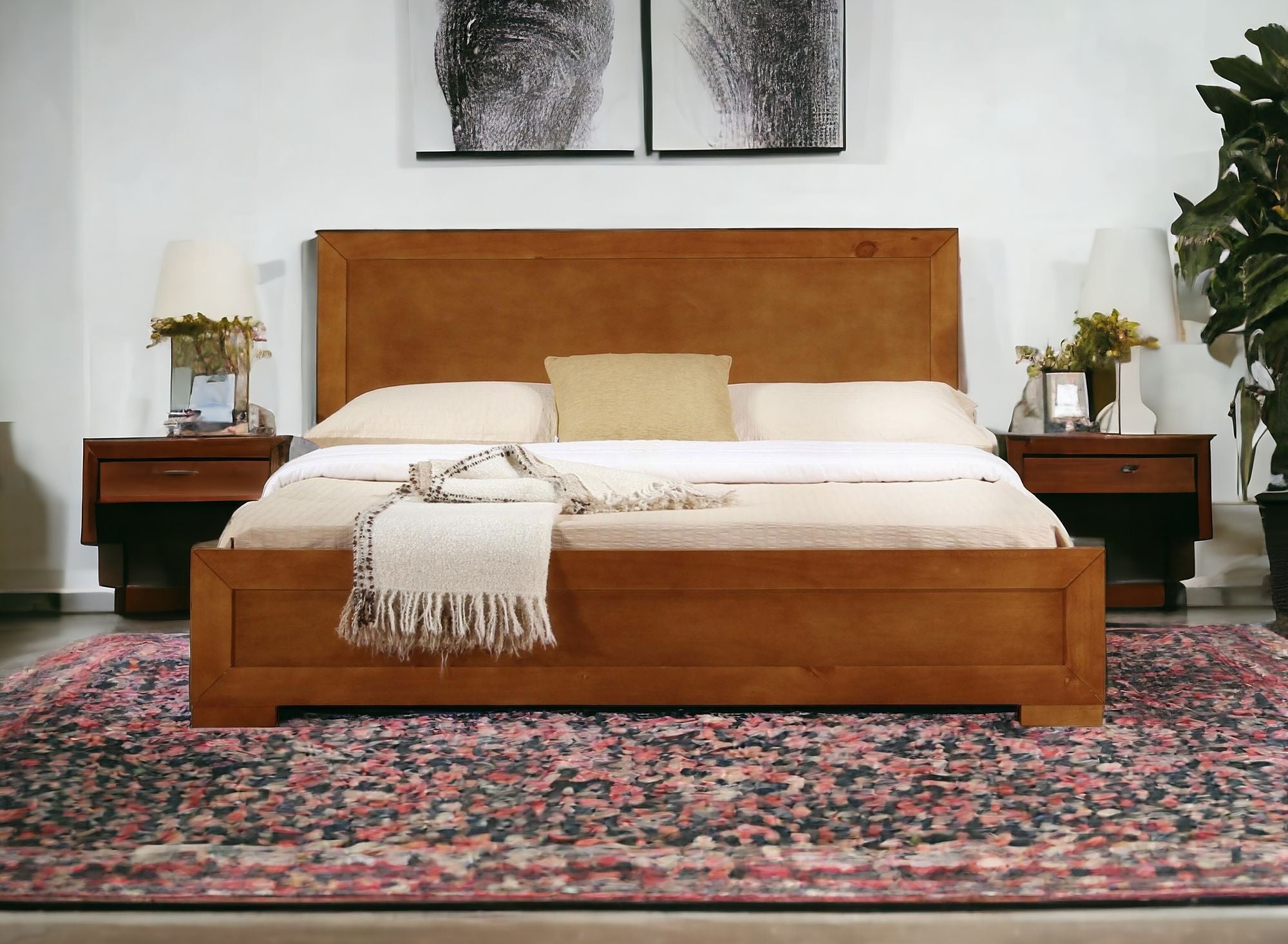Brown Wood Twin Bed Frame-Standard Beds-DECOROLALA