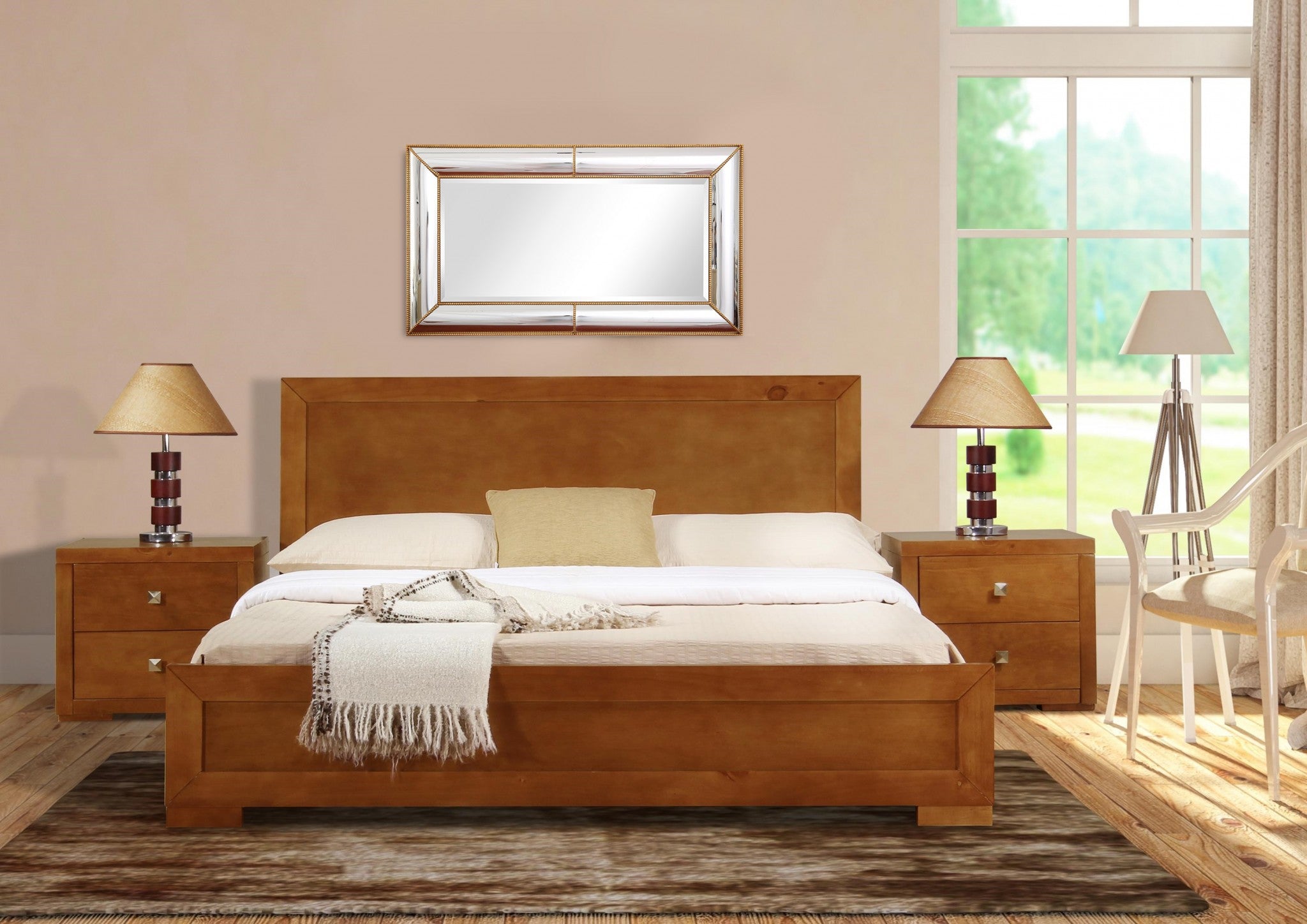 Brown Wood Twin Bed Frame-Standard Beds-DECOROLALA