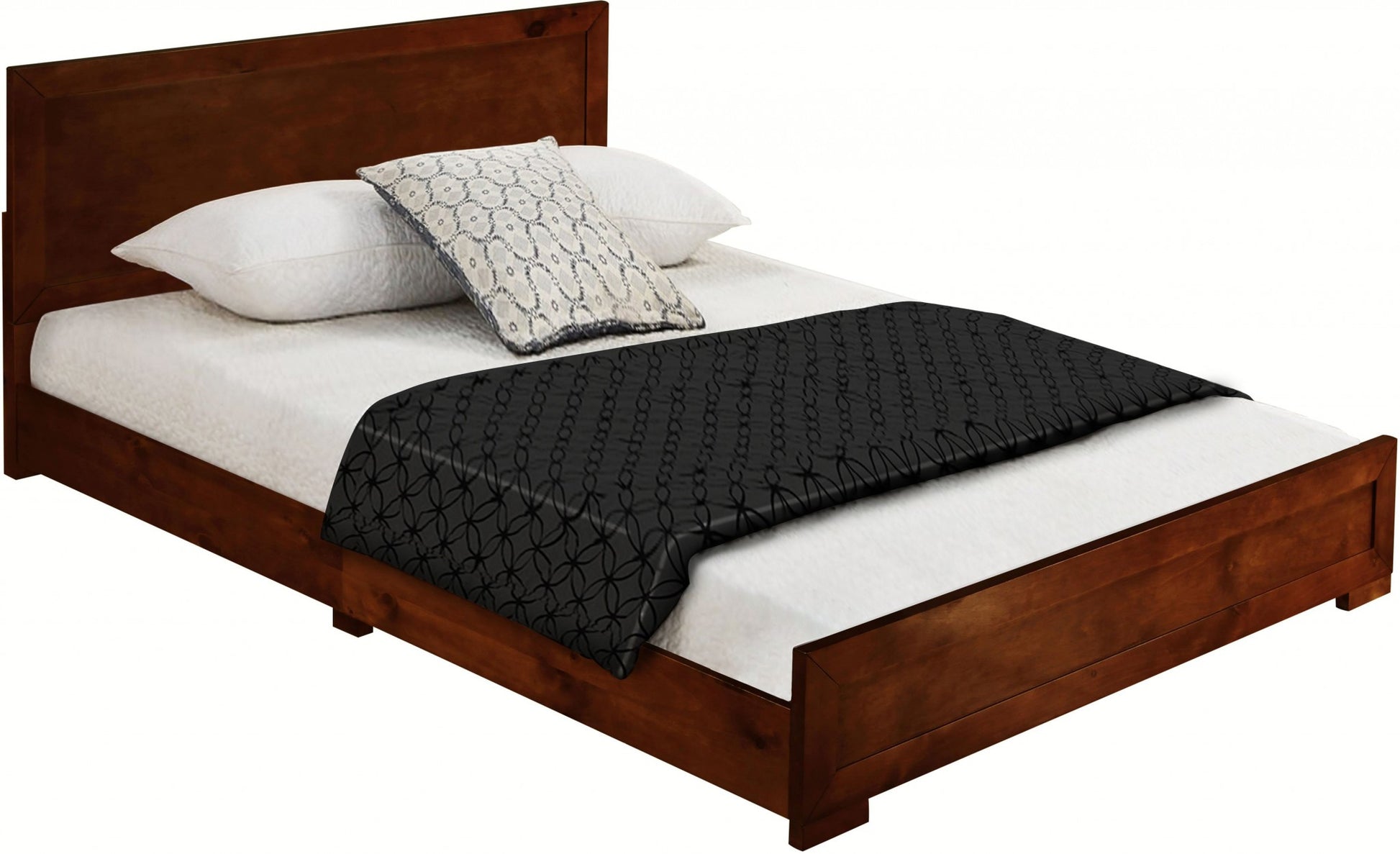 Brown Wood Twin Bed Frame-Standard Beds-DECOROLALA
