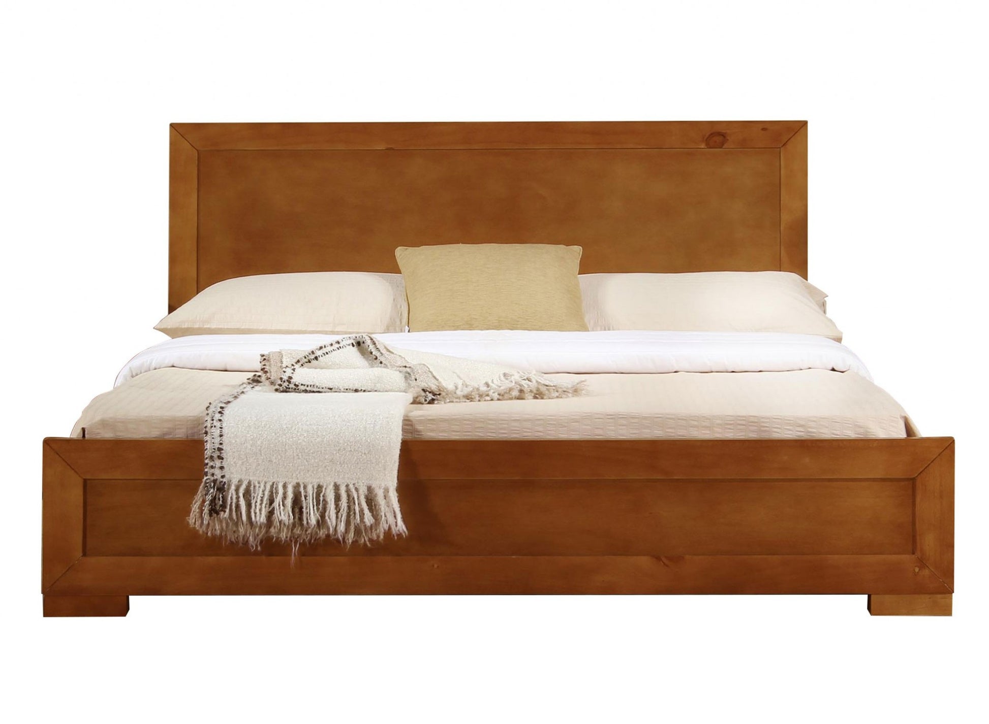 Brown Wood Twin Bed Frame-Standard Beds-DECOROLALA
