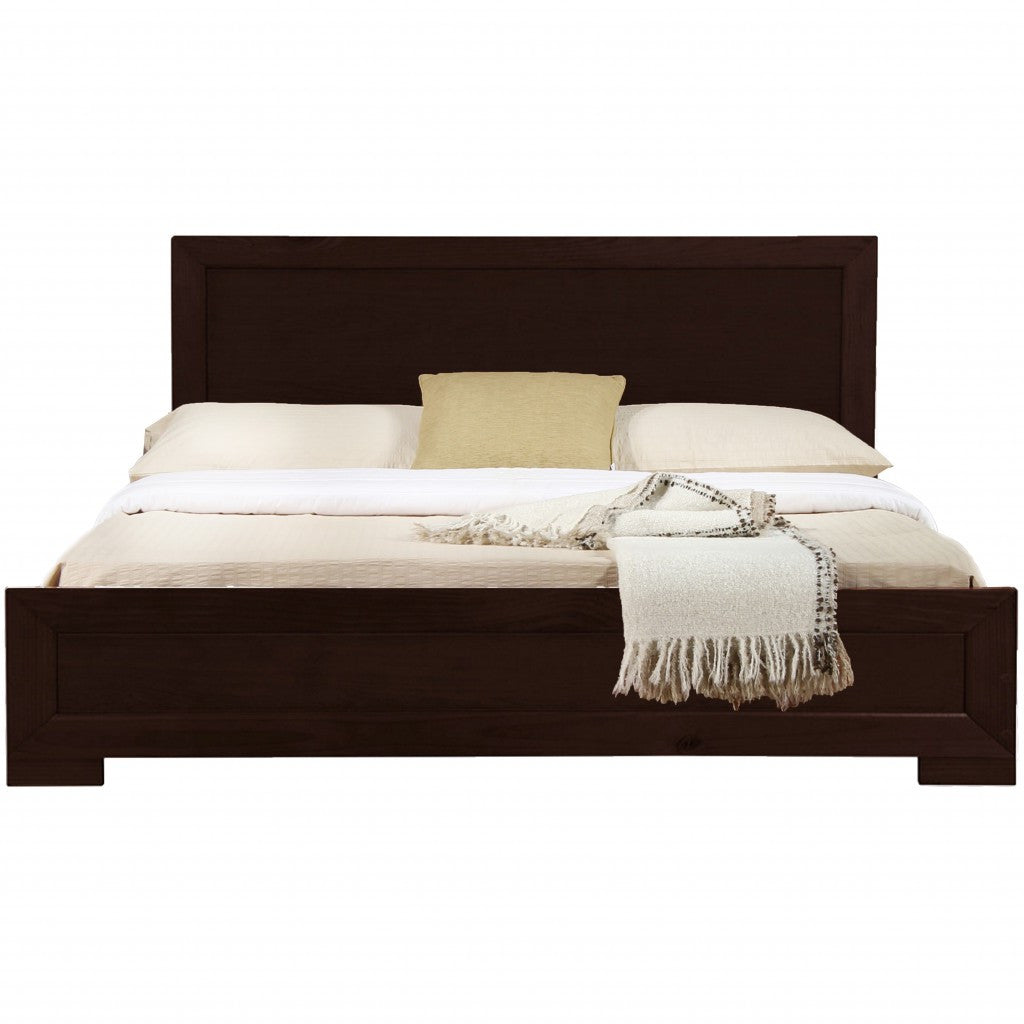 Brown Wood Twin Bed Frame-Standard Beds-DECOROLALA