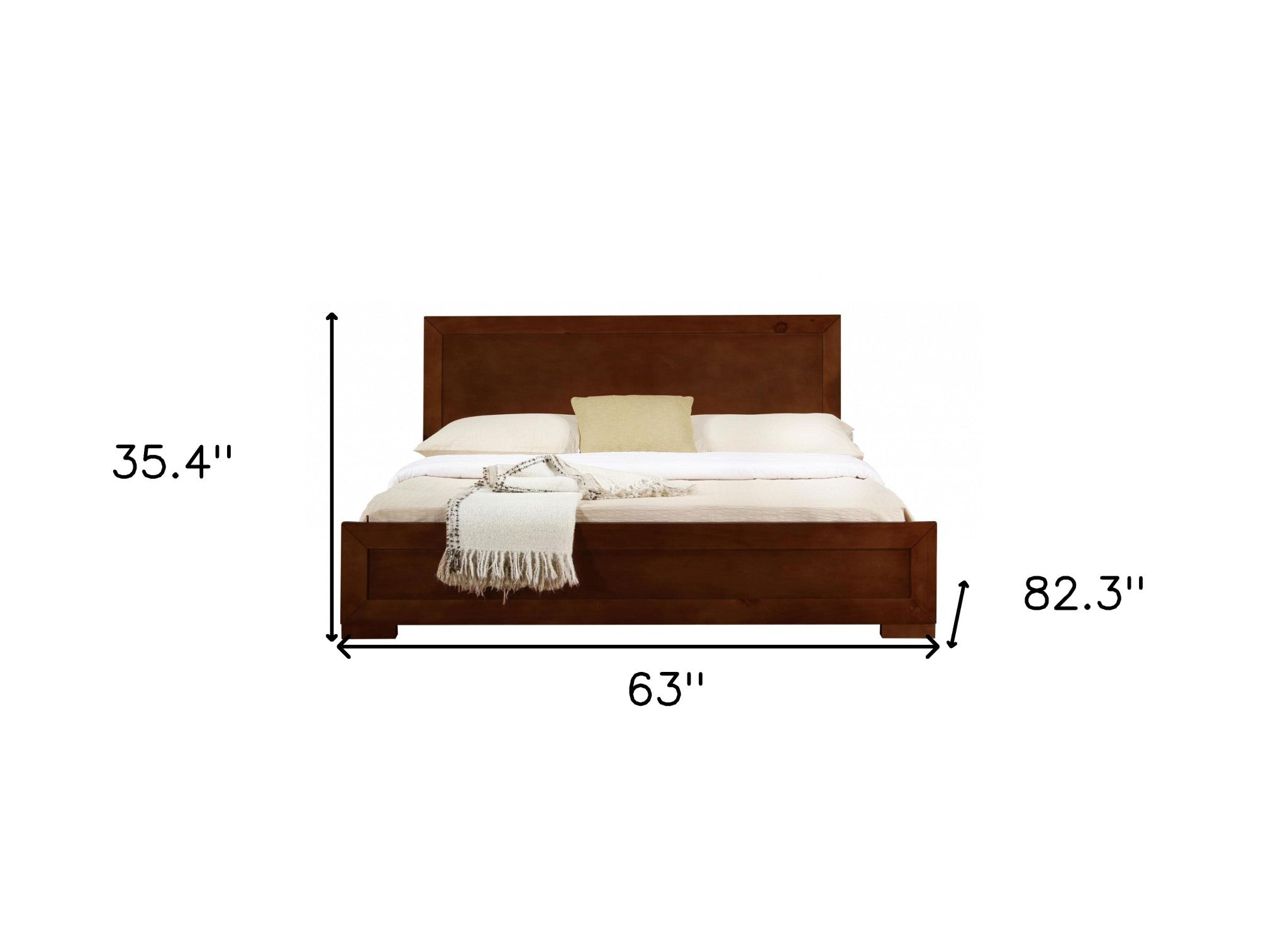 Brown Wood Twin Bed Frame-Standard Beds-DECOROLALA