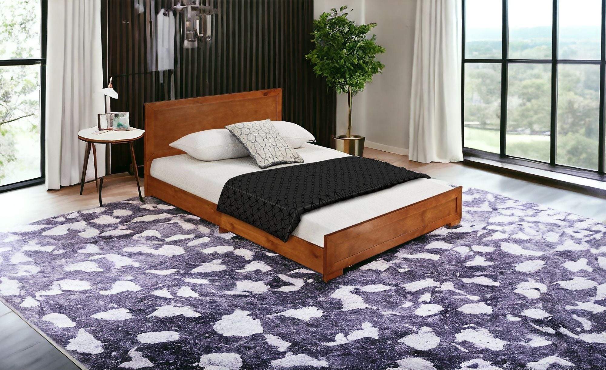 Brown Wood Twin Bed Frame-Standard Beds-DECOROLALA