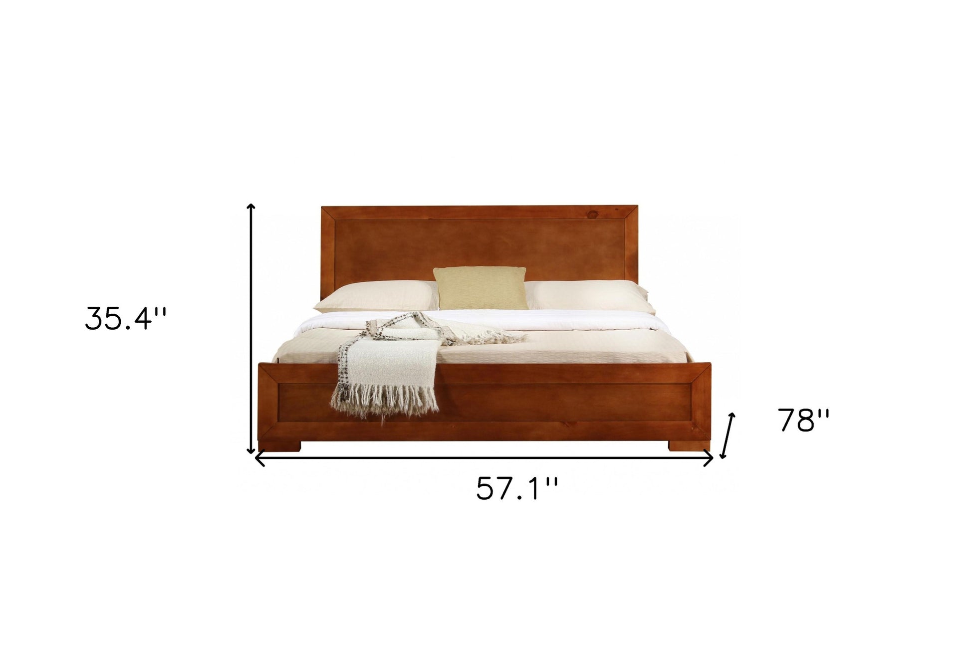 Brown Wood Twin Bed Frame-Standard Beds-DECOROLALA