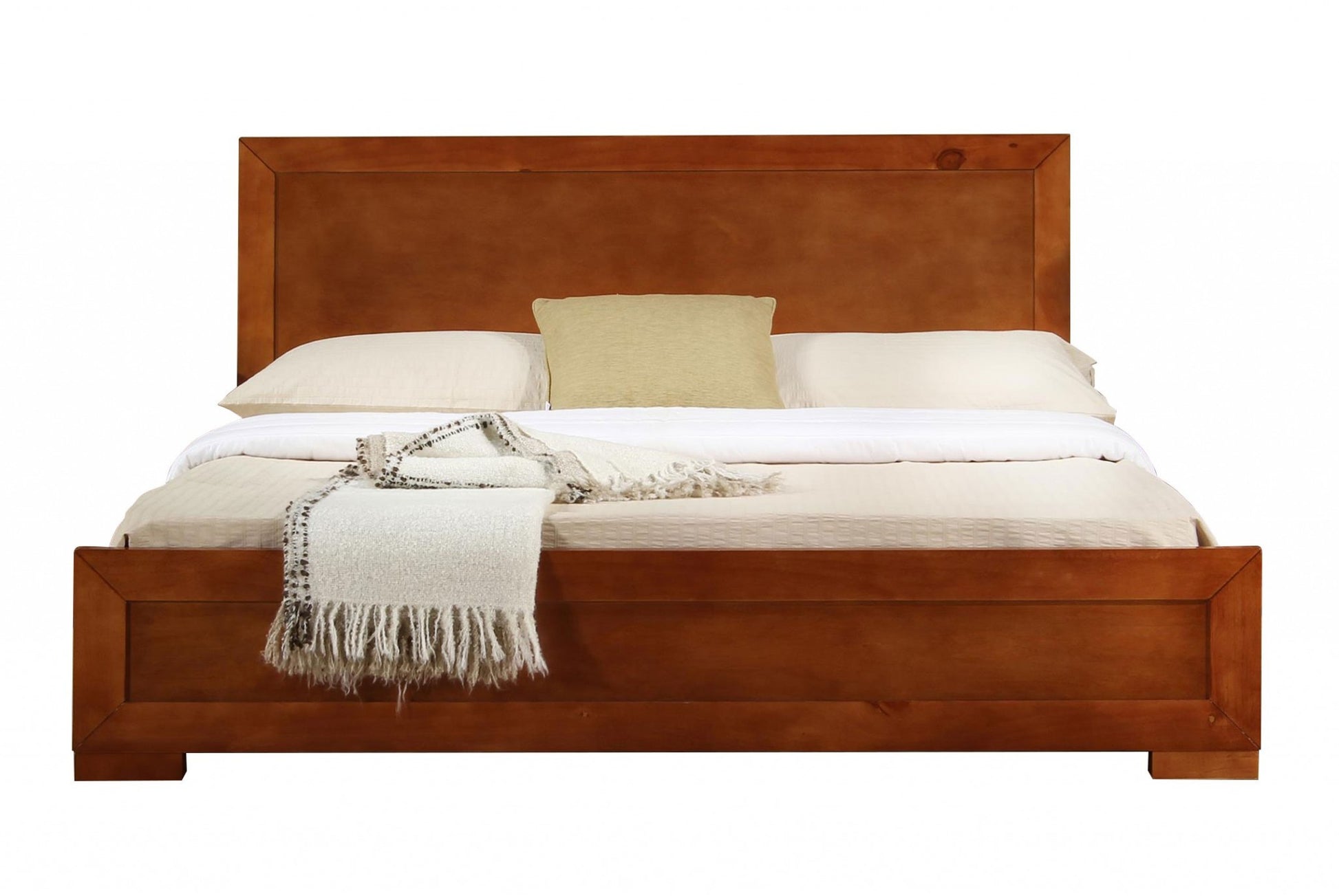 Brown Wood Twin Bed Frame-Standard Beds-DECOROLALA