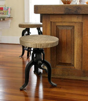 Brown and Black Solid Wood Backless Counter Height Bar Chair-Bar Chairs-DECOROLALA