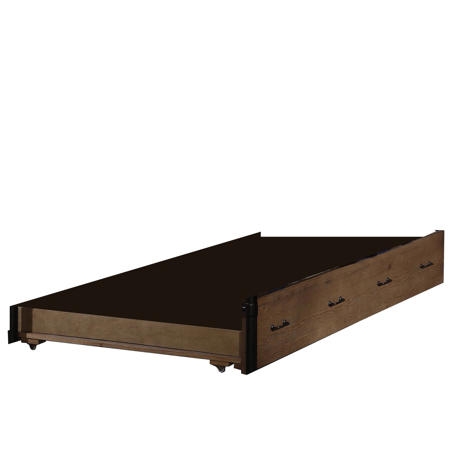 Brown and Black Solid Wood Twin Bed Frame-Standard Beds-DECOROLALA