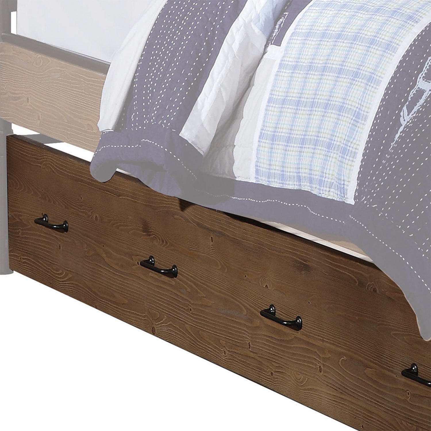 Brown and Black Solid Wood Twin Bed Frame-Standard Beds-DECOROLALA