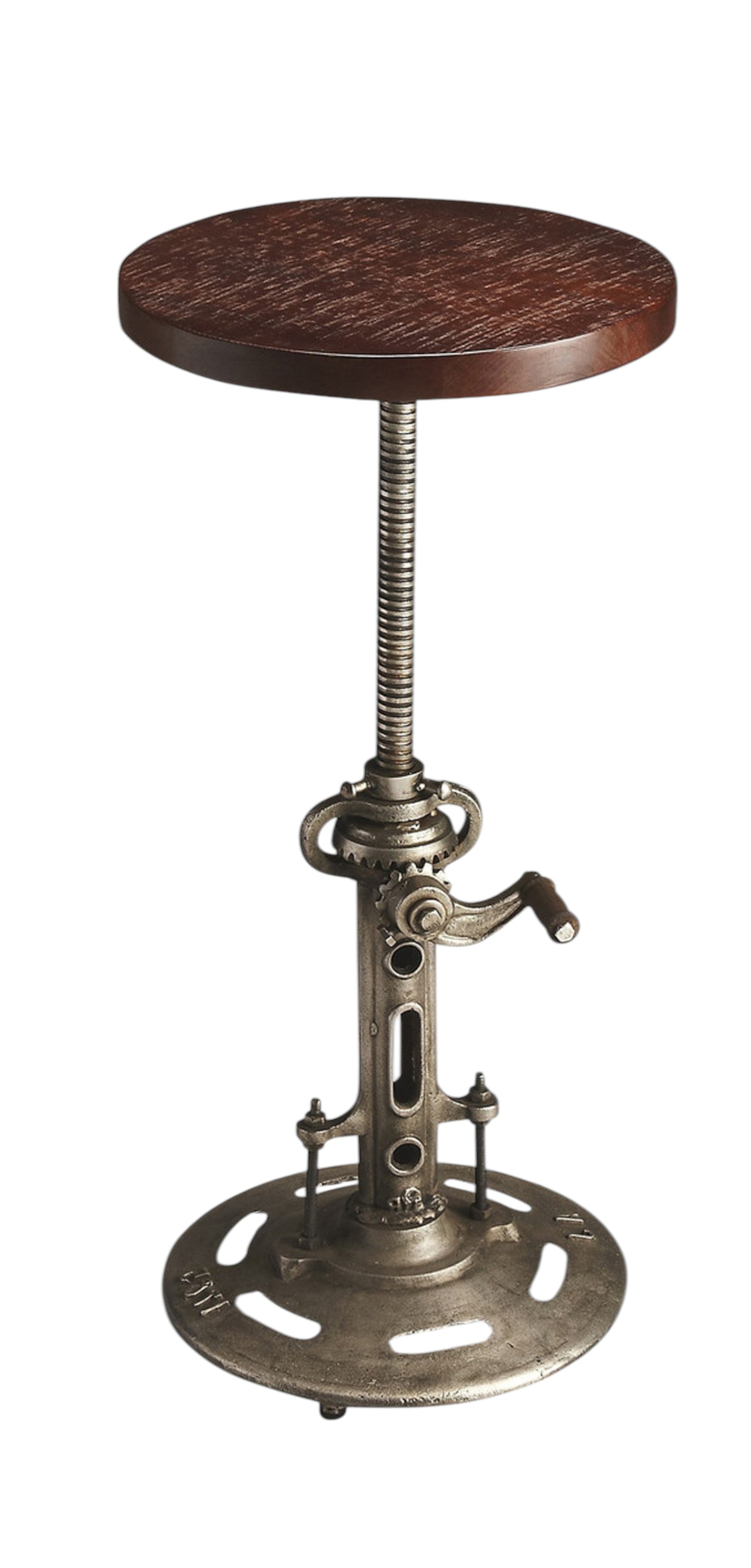 Brown and Silver Manufactured Wood and Solid Wood Counter Height Swivel Bar Chair-Bar Chairs-DECOROLALA