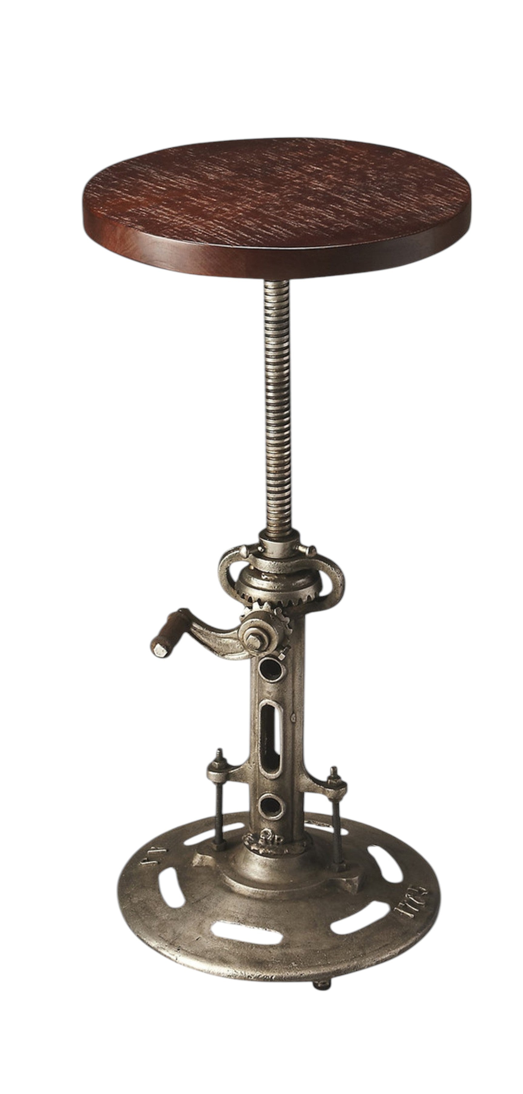 Brown and Silver Manufactured Wood and Solid Wood Counter Height Swivel Bar Chair-Bar Chairs-DECOROLALA