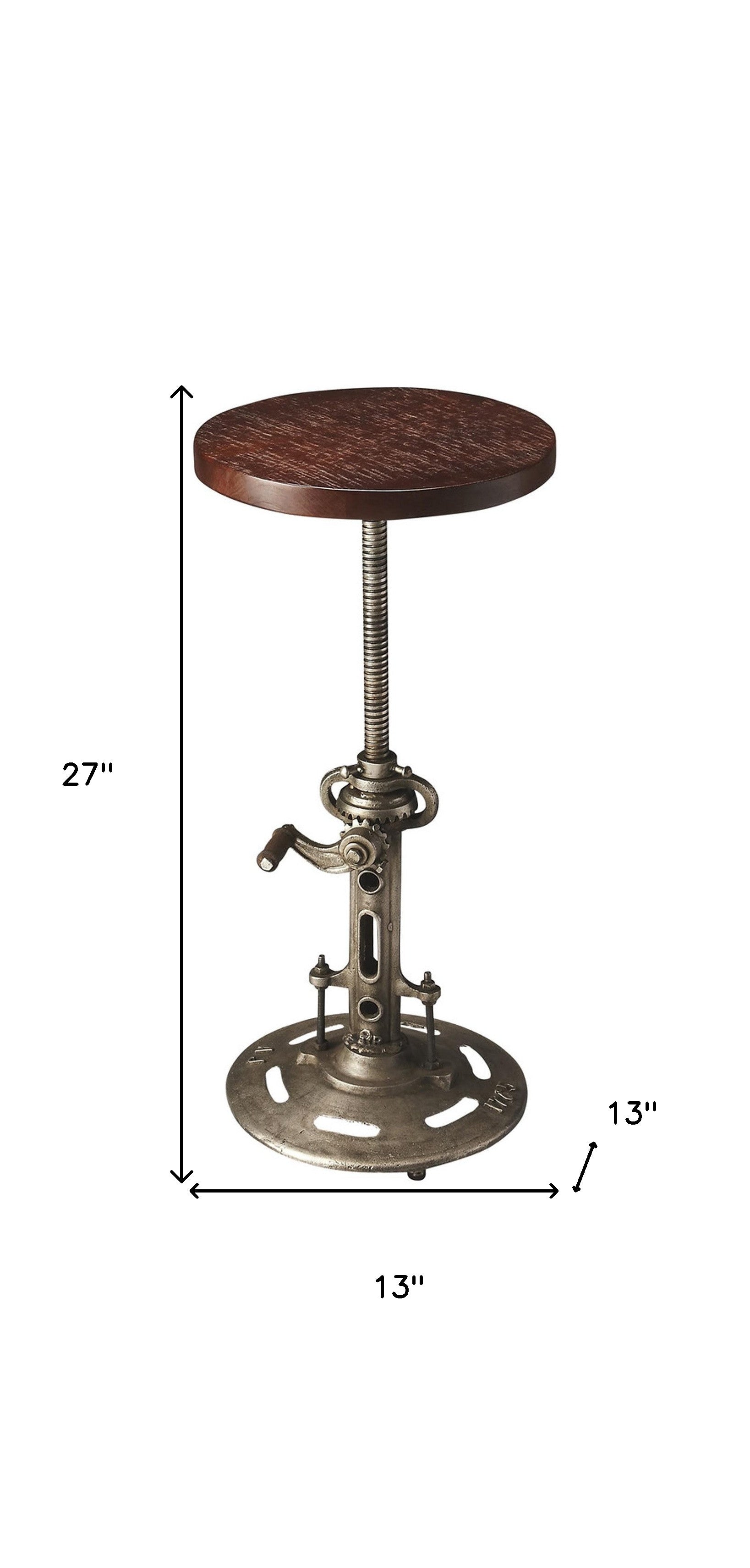 Brown and Silver Manufactured Wood and Solid Wood Counter Height Swivel Bar Chair-Bar Chairs-DECOROLALA