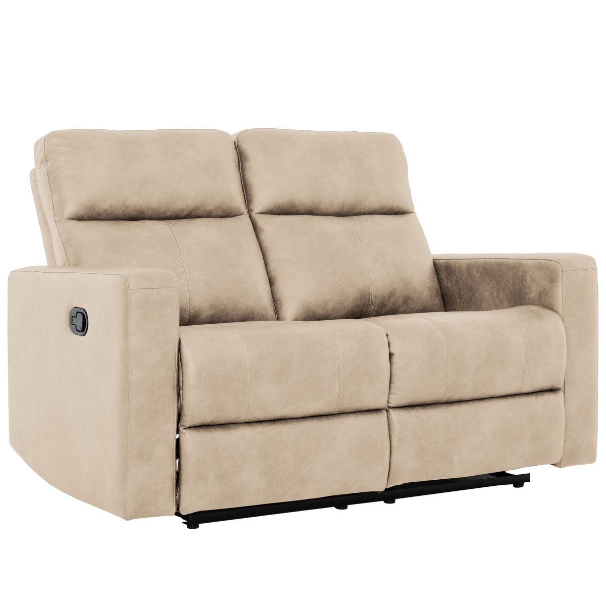 Bruce 58 in. Manual Reclining Loveseat Ð Taupe-Living Room-DECOROLALA