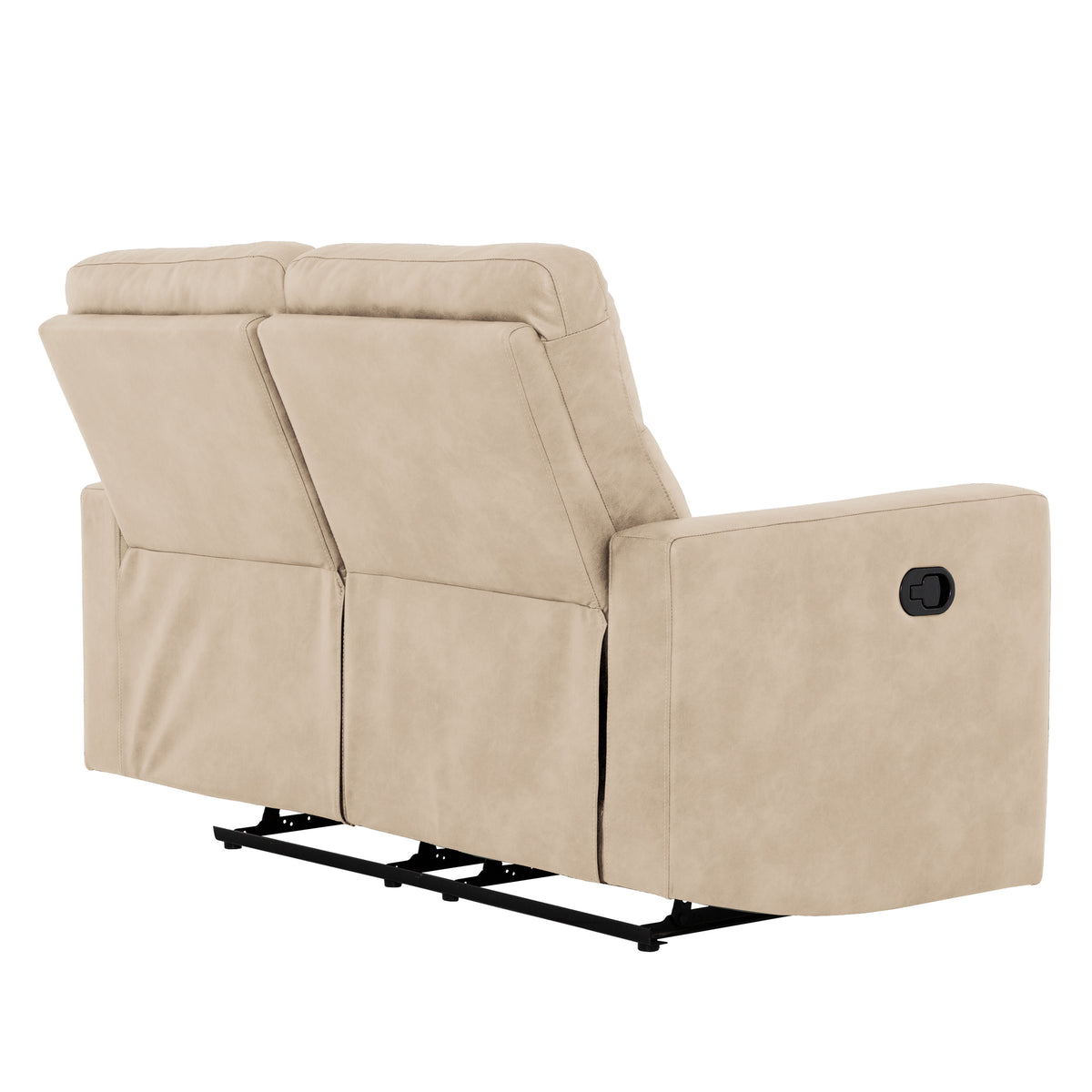 Bruce 58 in. Manual Reclining Loveseat Ð Taupe-Living Room-DECOROLALA