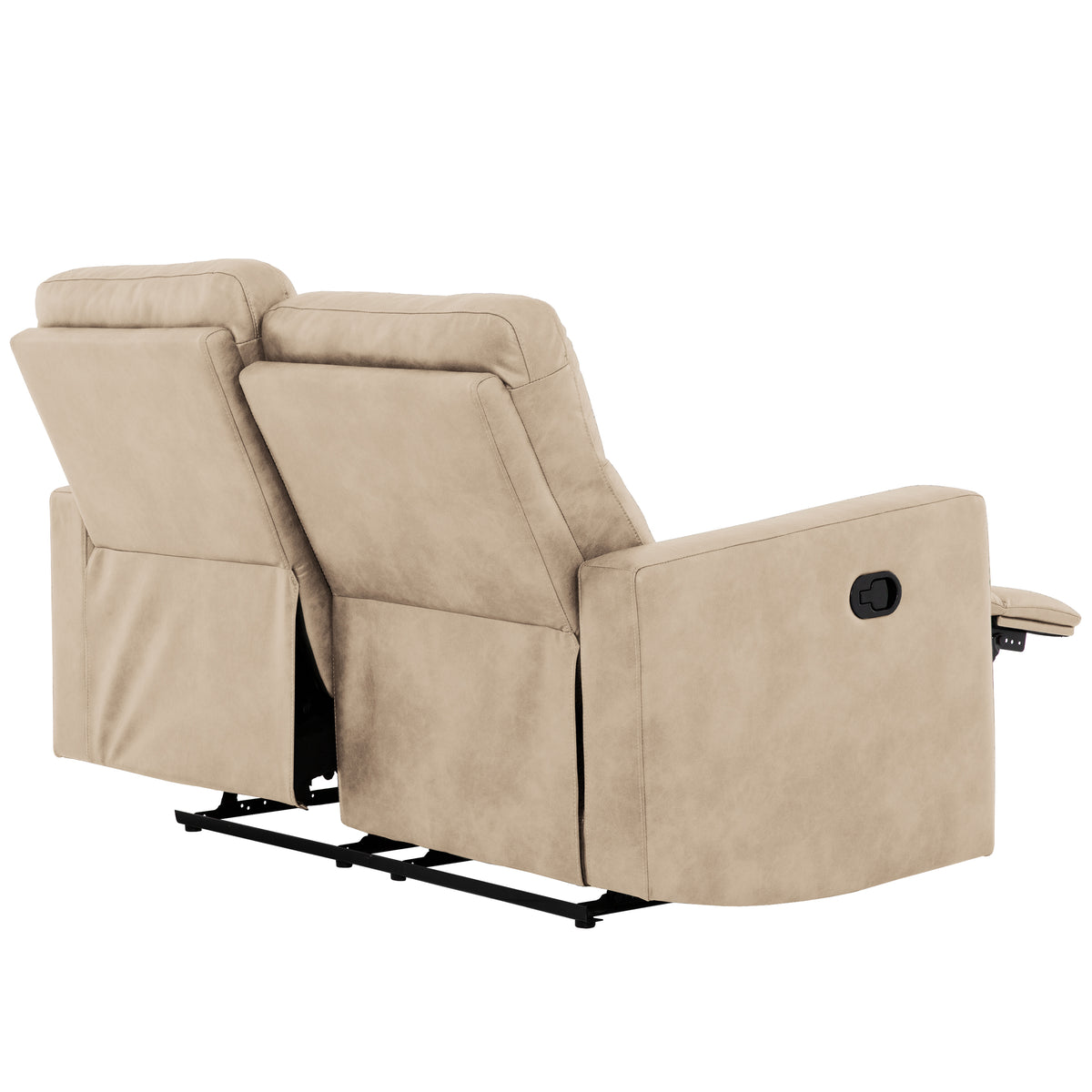 Bruce 58 in. Manual Reclining Loveseat Ð Taupe-Living Room-DECOROLALA