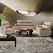 Bruce 58 in. Manual Reclining Loveseat Ð Taupe-Living Room-DECOROLALA