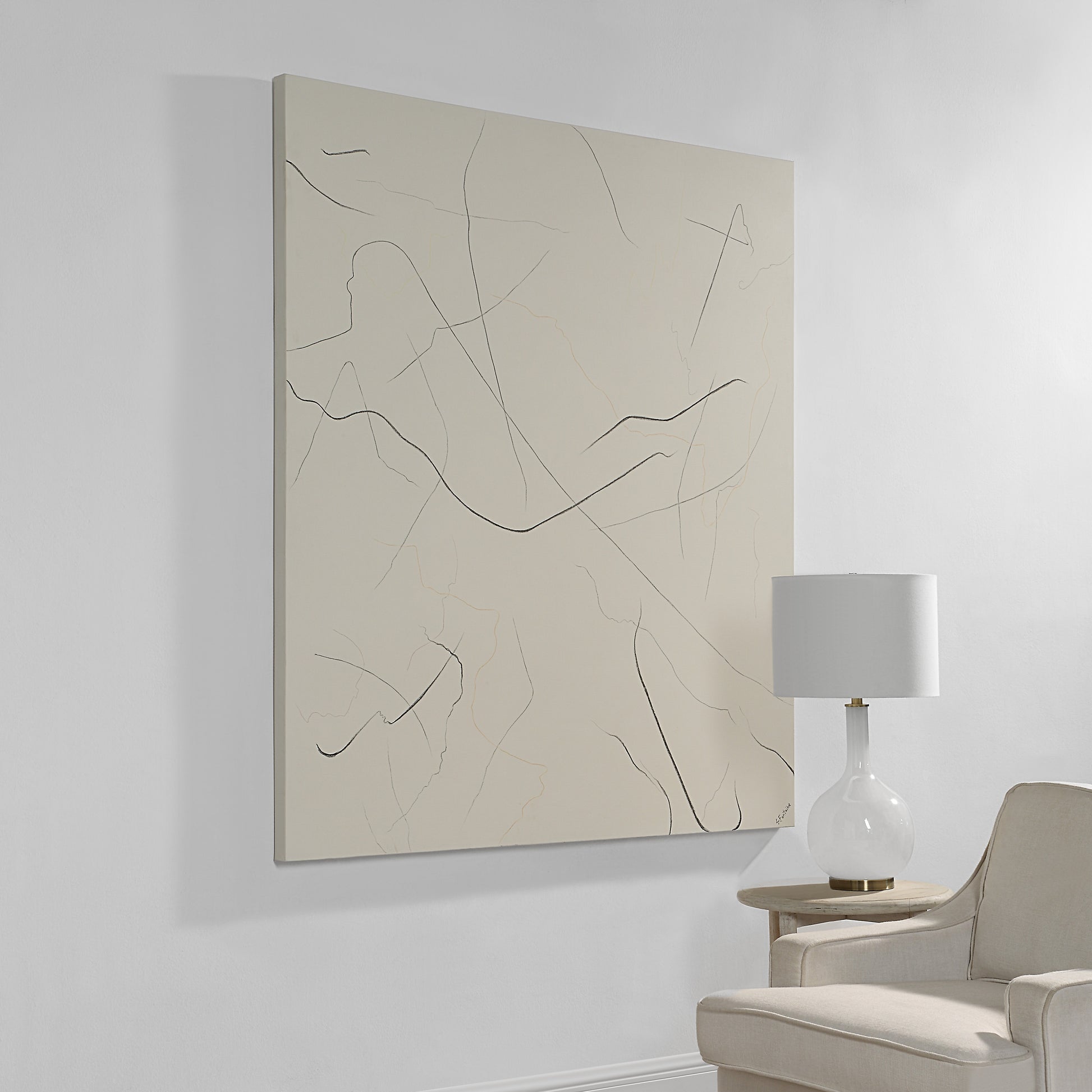 Bruges 60" Wide Canvas Art, Beige-Canvas Art-DECOROLALA