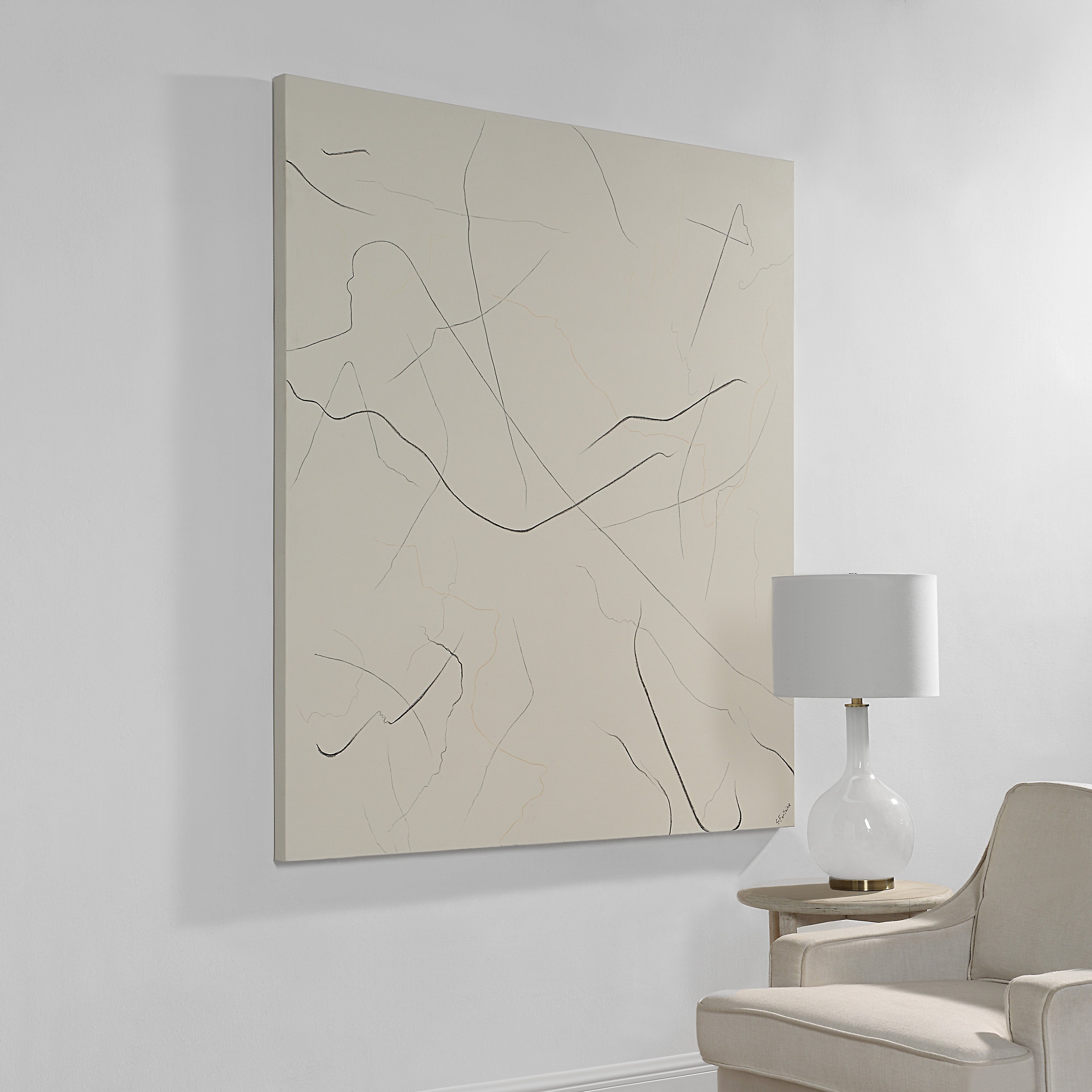 Bruges 60" Wide Canvas Art, Beige-Canvas Art-DECOROLALA