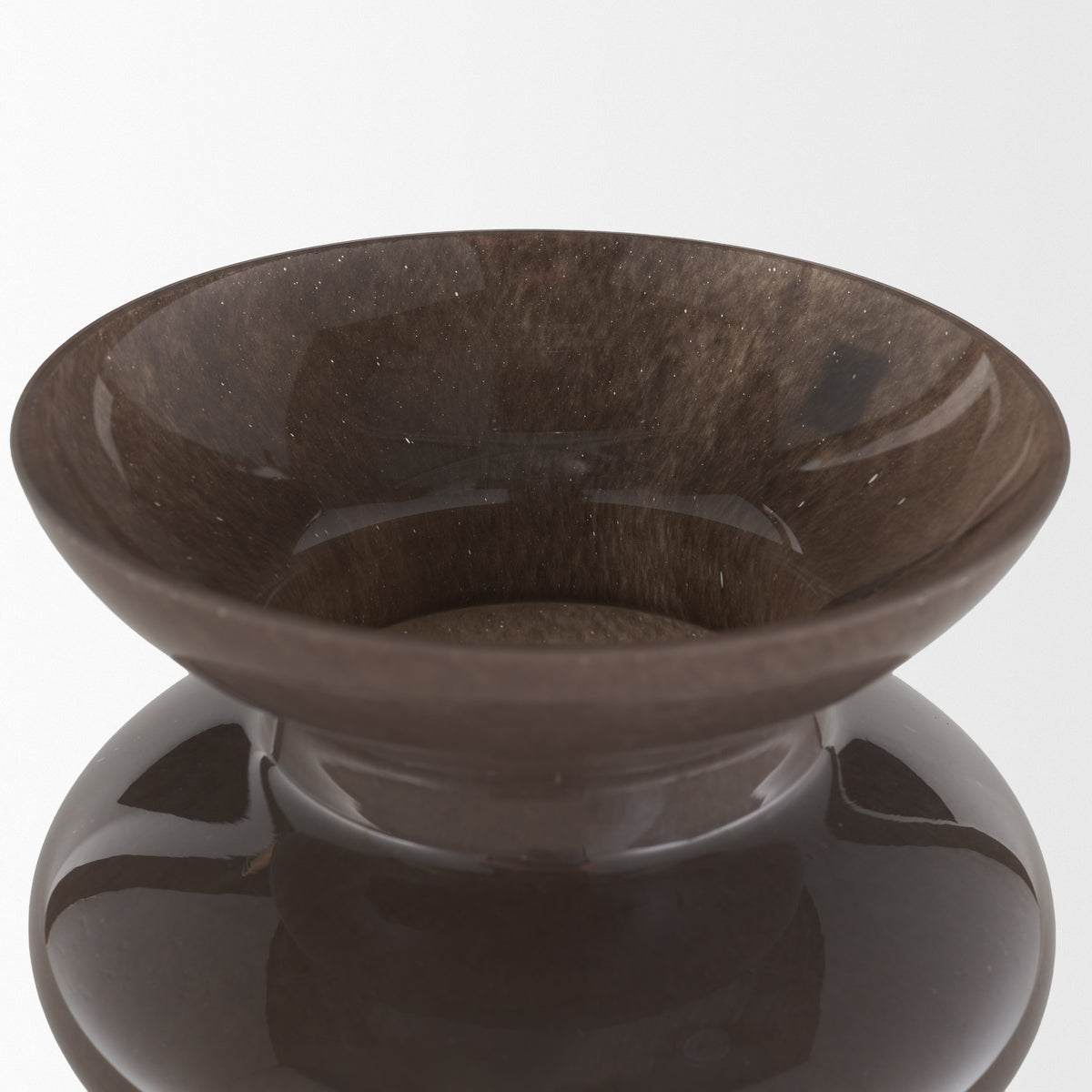 Bruna Sculptural Brown Glass Vase-Vase-DECOROLALA