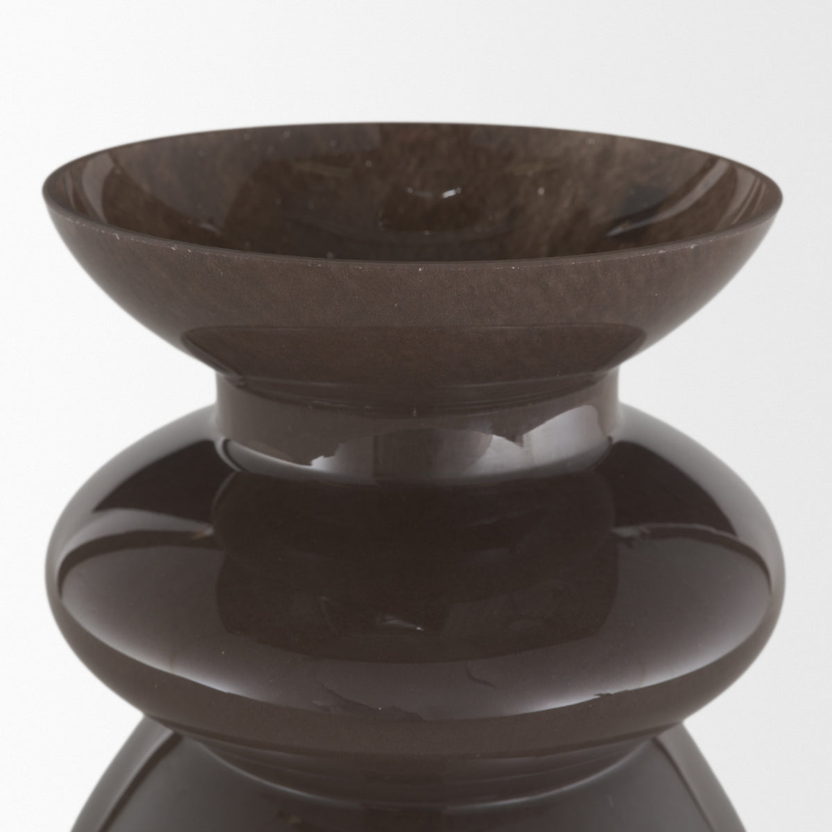 Bruna Sculptural Brown Glass Vase-Vase-DECOROLALA