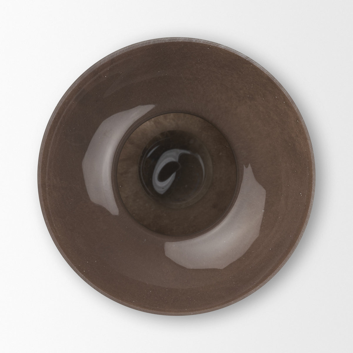 Bruna Wide Mouth Geometric Brown Glass Vase-Vase-DECOROLALA