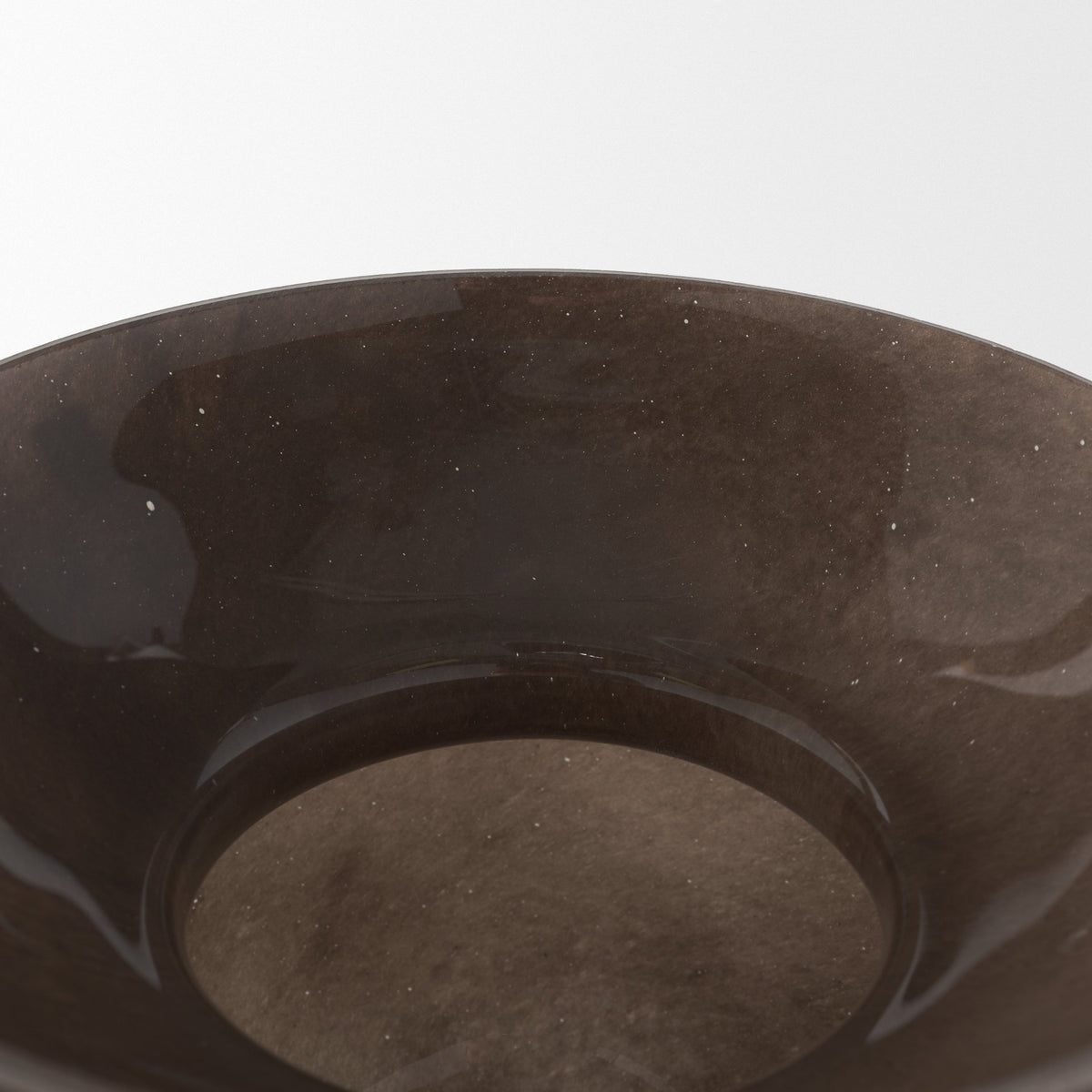 Bruna Wide Mouth Geometric Brown Glass Vase-Vase-DECOROLALA