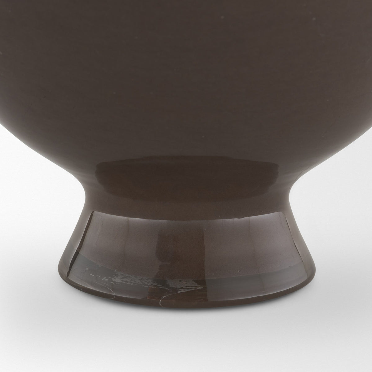 Bruna Wide Mouth Geometric Brown Glass Vase-Vase-DECOROLALA