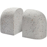 Bruno Indoor Terrazzo Bookends, White Speckled-Bookends-DECOROLALA