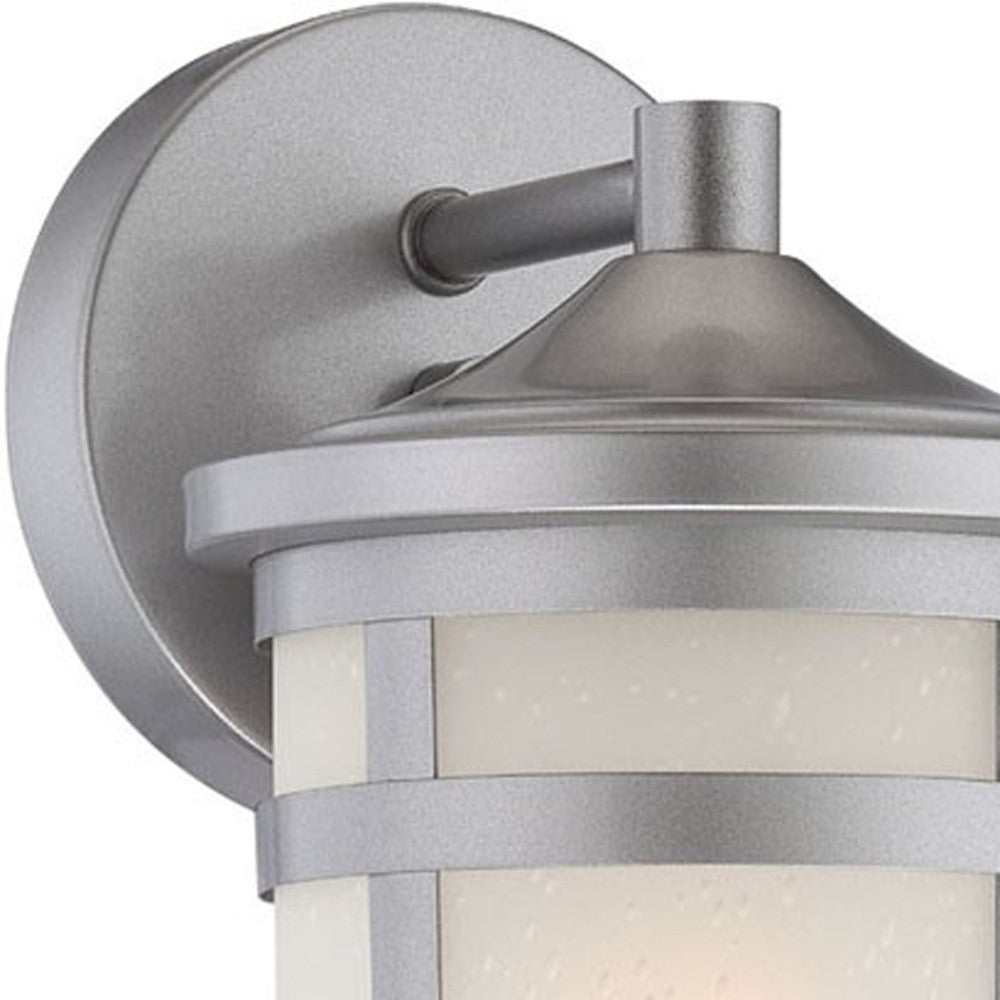 Brushed Silver Hanging Lantern Shape Wall Light-Outdoor Lighting-DECOROLALA